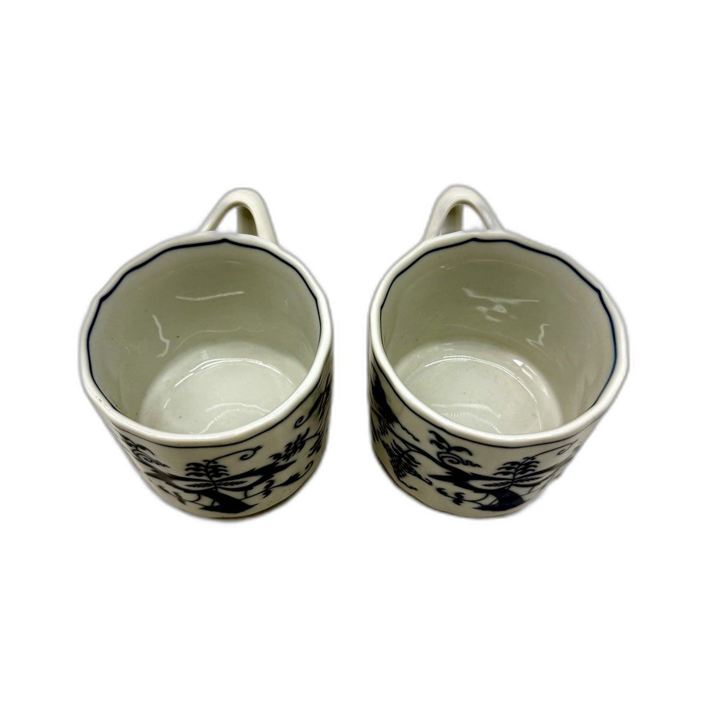 Made In Japan Blue Danube Ceramic Mugs - White with Vibrant Floral Pattern