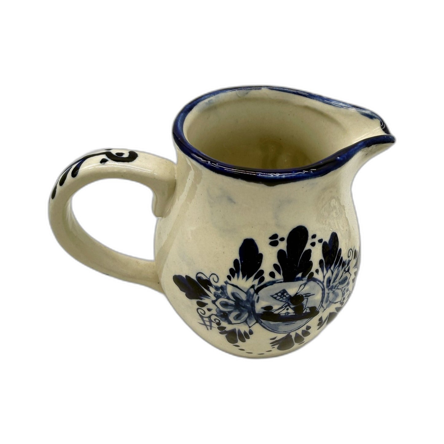 VINTAGE Holland Type Hand Painted Ceramic Pitcher and Bowl Set Blue White Delft