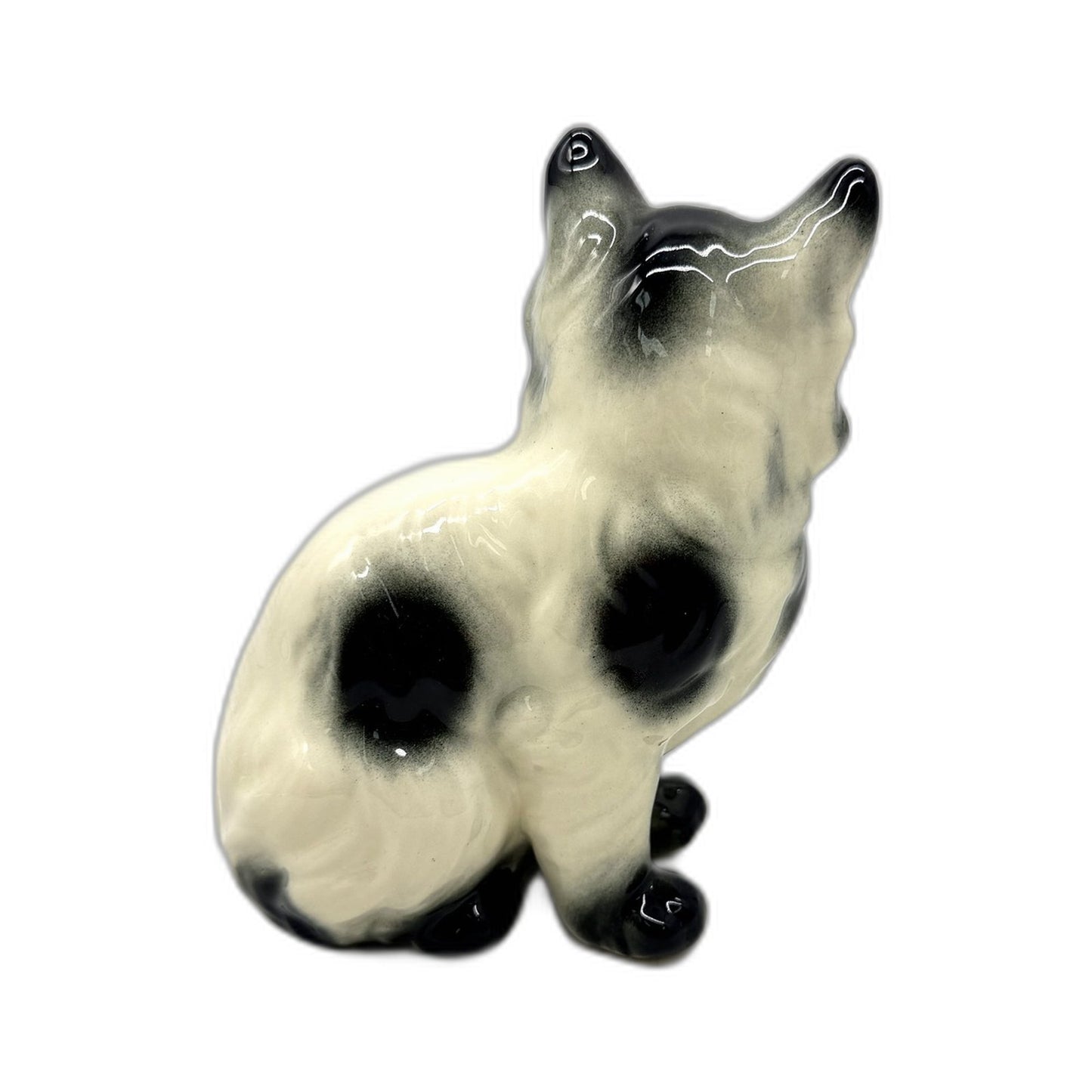 Collectible Hand Painted Artisan Signed Ceramic Cat Figurine Decor for Home