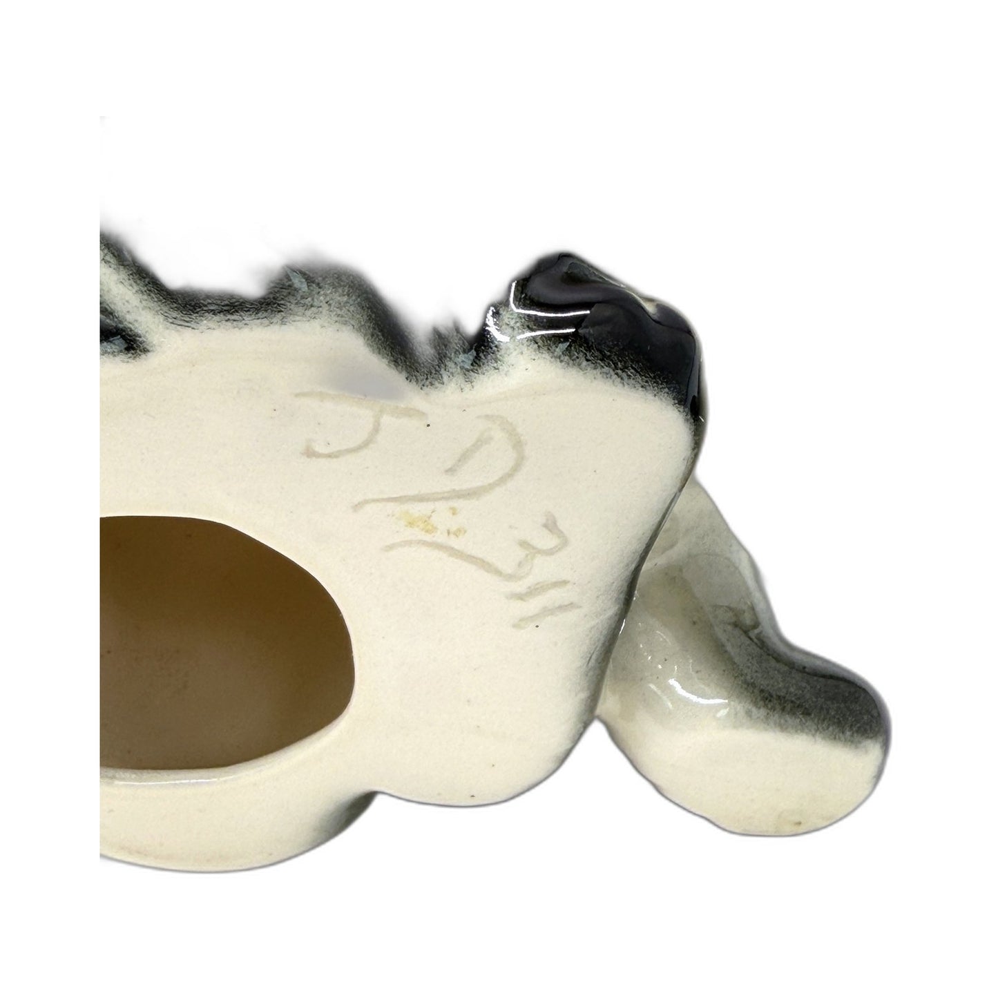 Collectible Hand Painted Artisan Signed Ceramic Cat Figurine Decor for Home