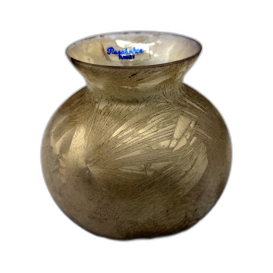 VINTAGE Pasabahce Turkey Decorative Unique Design Cream Glass 11cm Small Vase