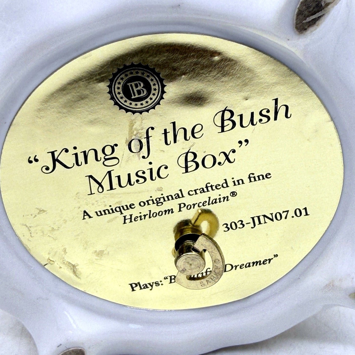 COLLECTABLE Heirloom Porcelain Kookaburra Kind Of The Bush Music Box