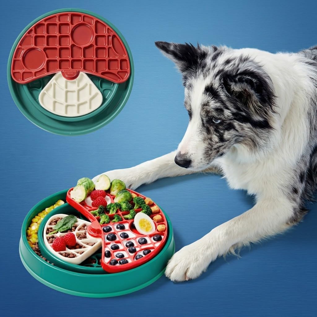 Slow Feeder Enrichment Puzzle Toy Interactive Mushroom Dog for All Breeds NEW