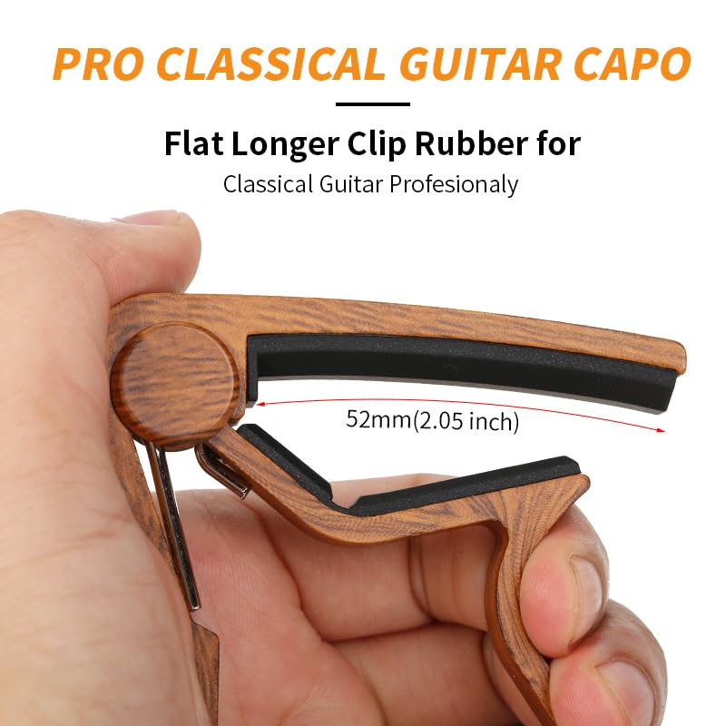 Black & Capotastos Wood Grain Guitar Capos Standard 2 Pack Kapo for Guitars NEW