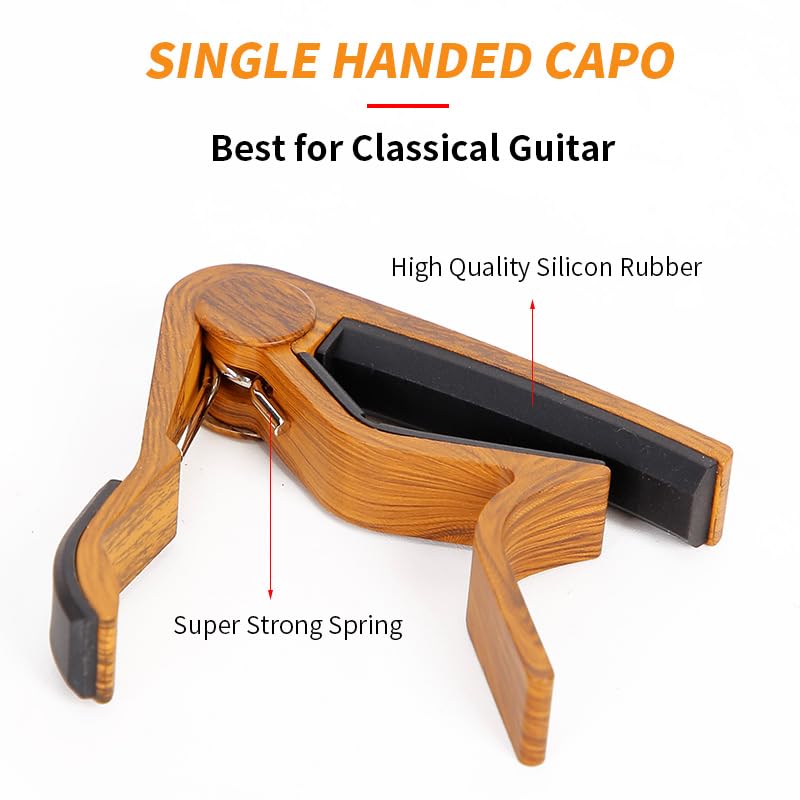 Black & Capotastos Wood Grain Guitar Capos Standard 2 Pack Kapo for Guitars NEW