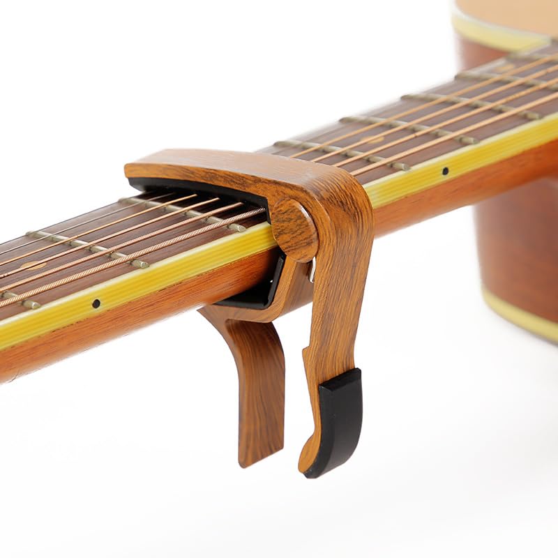 Black & Capotastos Wood Grain Guitar Capos Standard 2 Pack Kapo for Guitars NEW