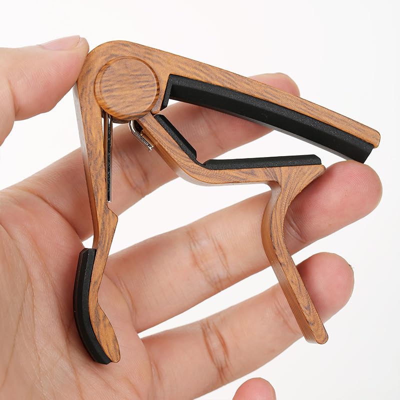 Black & Capotastos Wood Grain Guitar Capos Standard 2 Pack Kapo for Guitars NEW