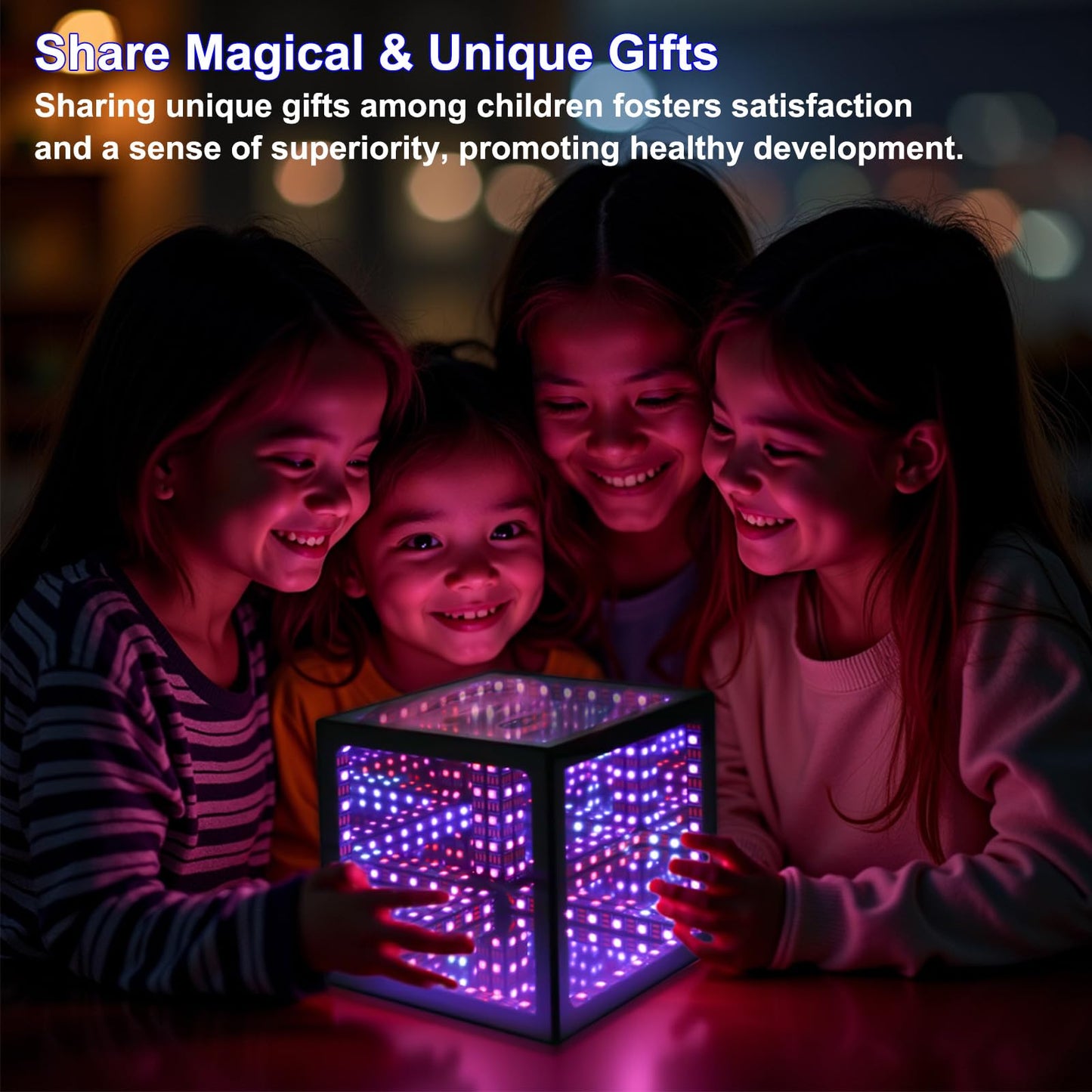 Heepulor Infinity Mirror Cube Lamp Adjustable Brightness Decorative NEW