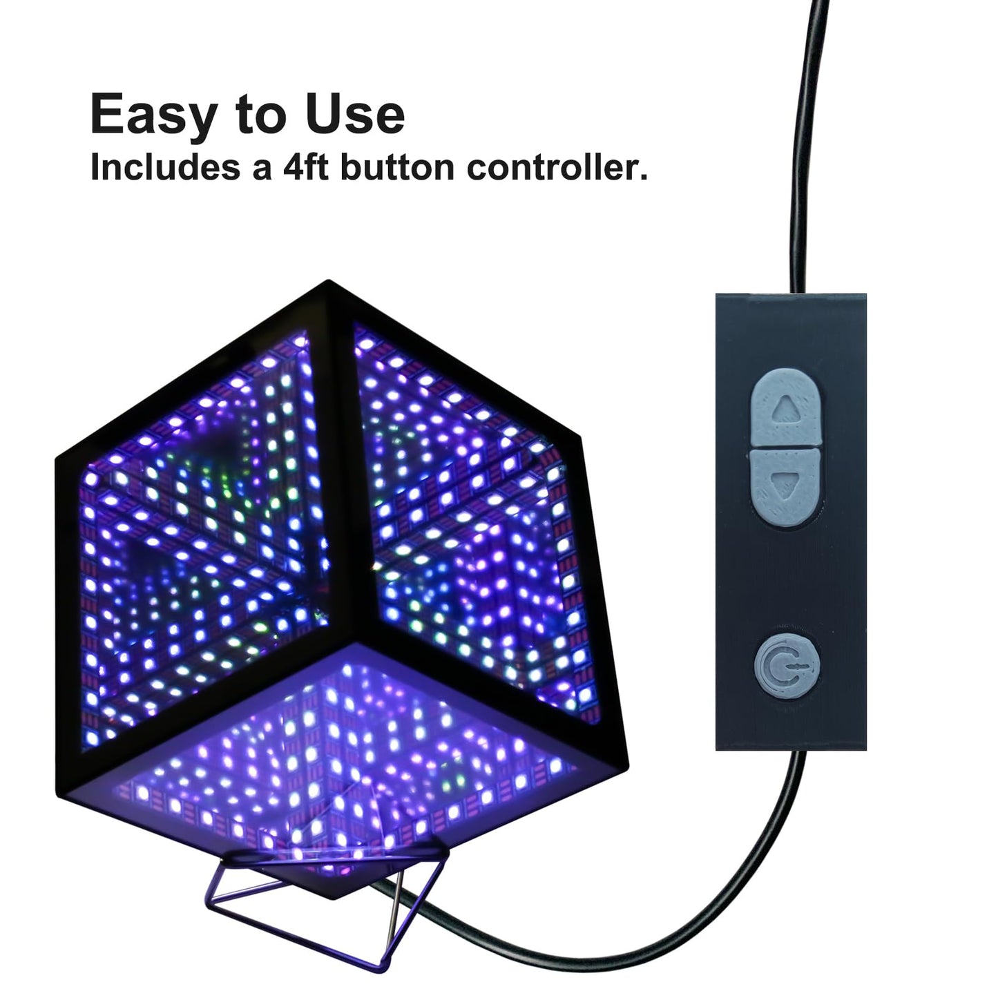 Heepulor Infinity Mirror Cube Lamp Adjustable Brightness Decorative NEW