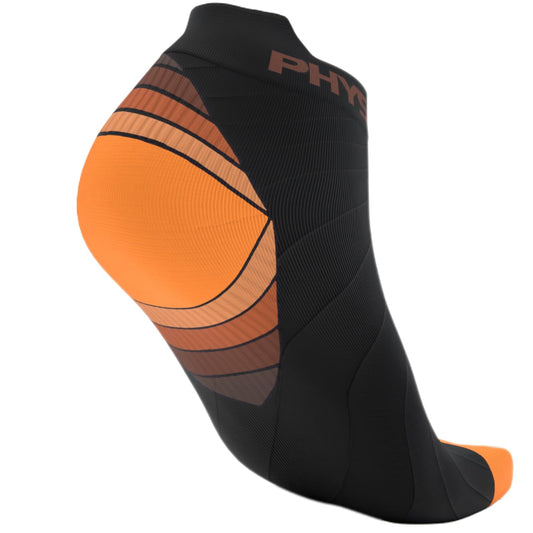 Physix Gear Sport Unisex Compression Low Cut Socks 2 Pairs Orange Black L/XL NEW