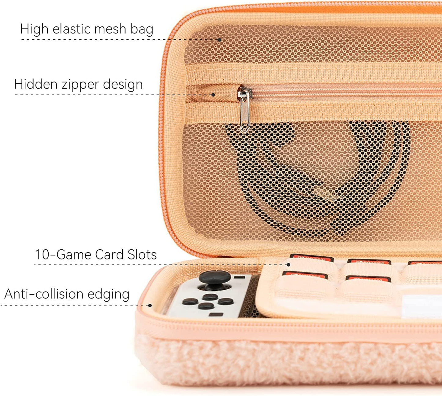 GeekShare Plush Cases Bunny Carry Case for Nintendo Switch & OLED Console NEW