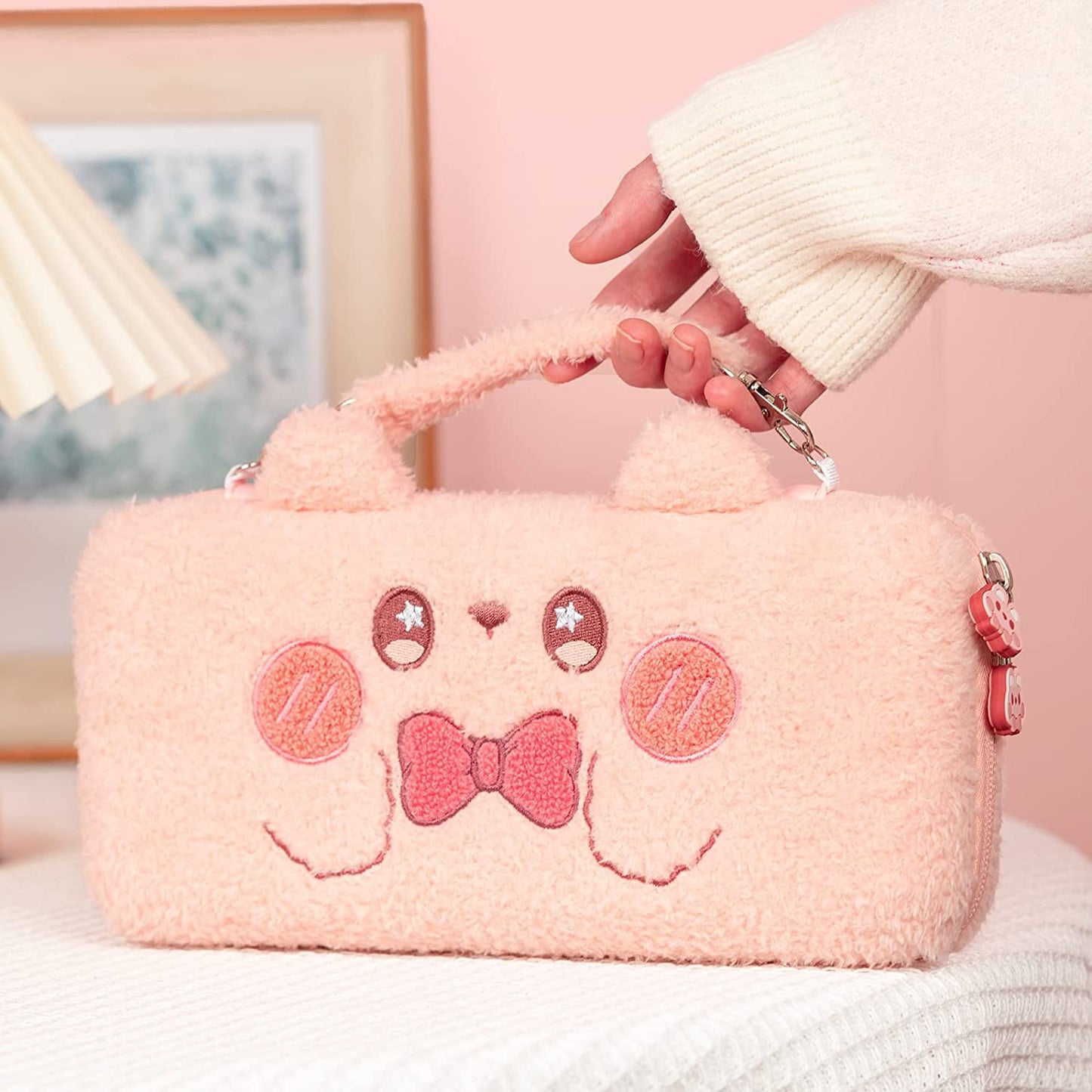GeekShare Plush Cases Bunny Carry Case for Nintendo Switch & OLED Console NEW