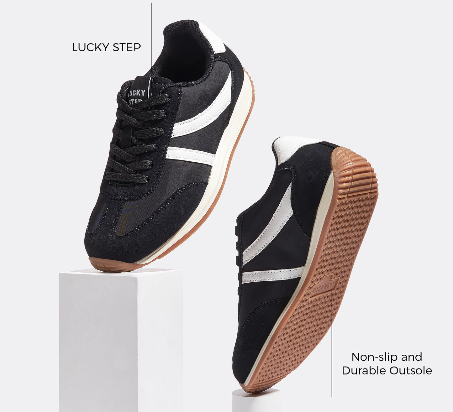 LUCKY STEP Retro Trainers Non-Slip Comfortable Casual Shoes Womens US 7 NEW