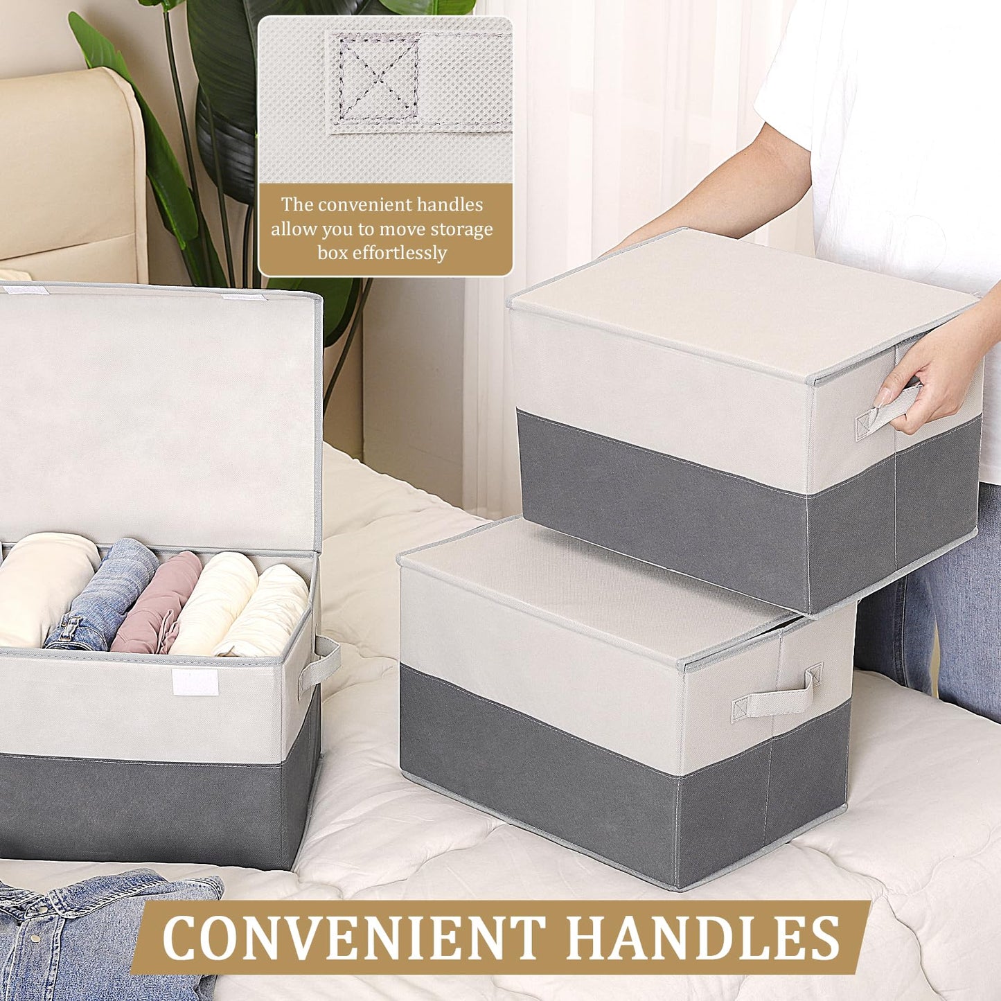 Warmi 29L Foldable Storage Bins with Lids & Handles Large Capacity NEW