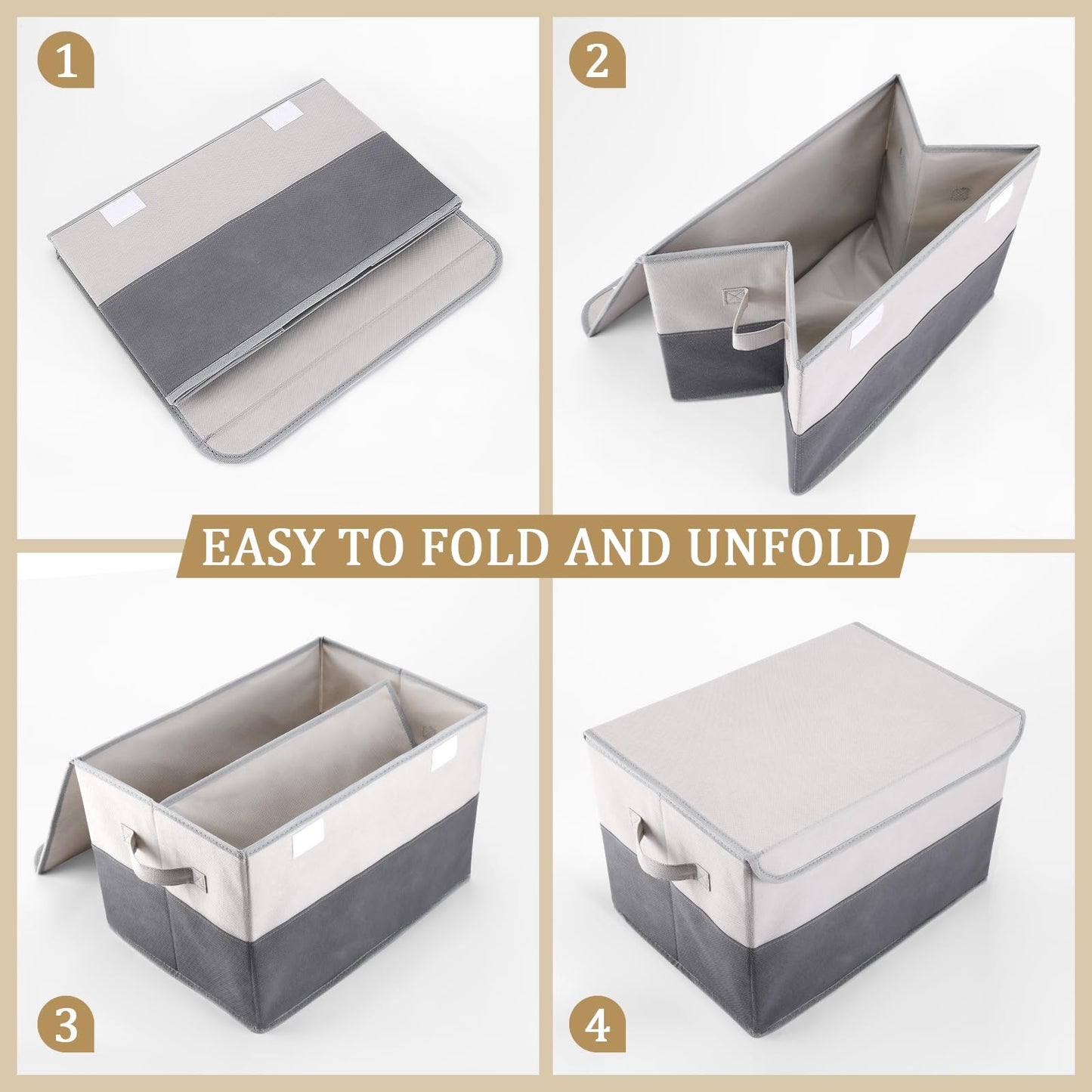 Warmi 29L Foldable Storage Bins with Lids & Handles Large Capacity NEW