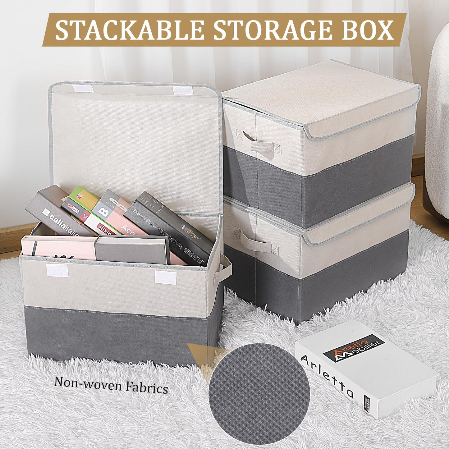 Warmi 29L Foldable Storage Bins with Lids & Handles Large Capacity NEW