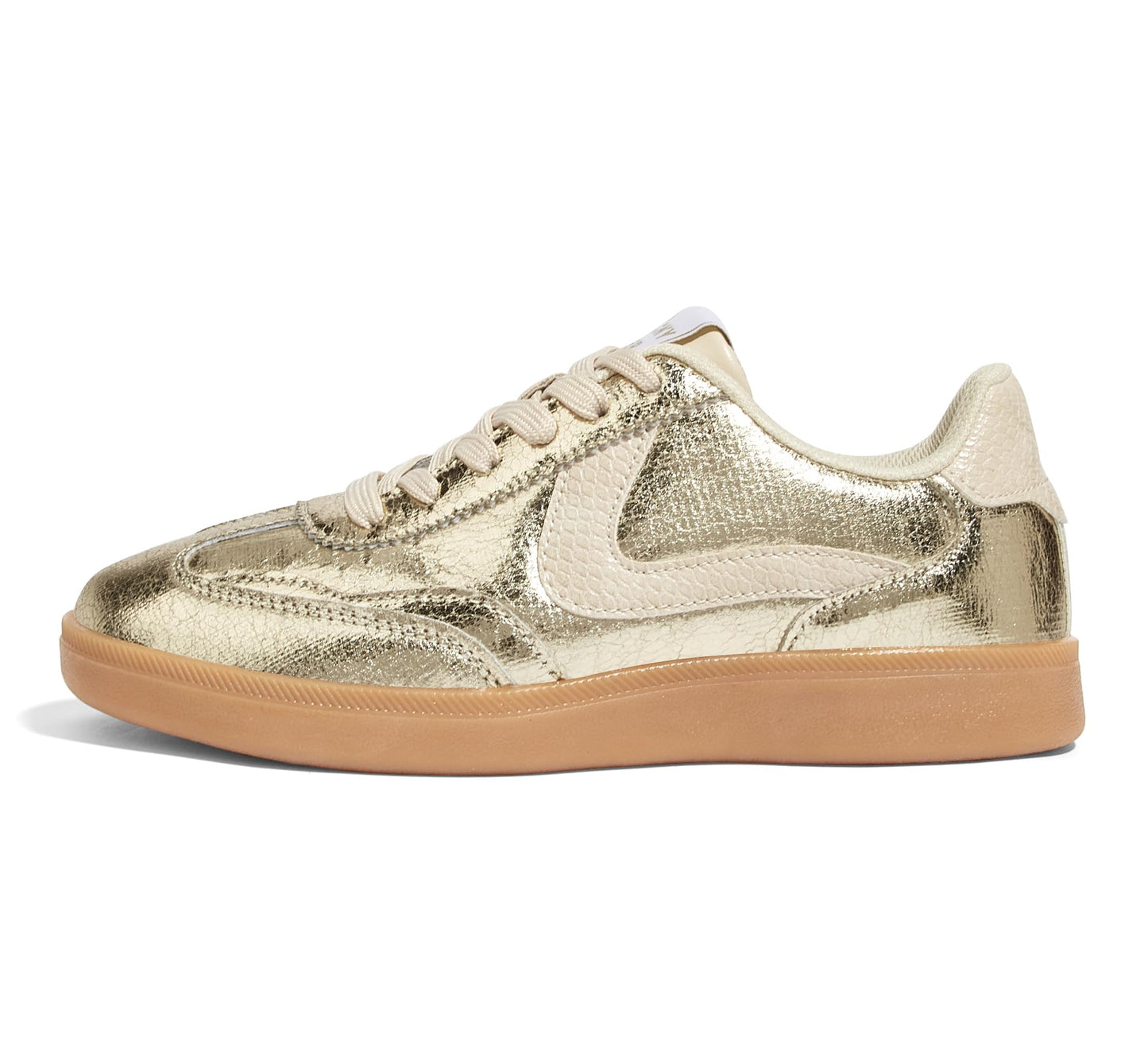 LUCKY STEP Retro Fashion Trainers Casual Walking Shoes Non-Slip Gold US 6 NEW