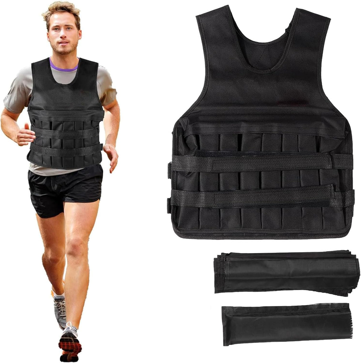 KAPEICamper 8kg Black Weight Vest for Workout Training Fitness Exercise NEW