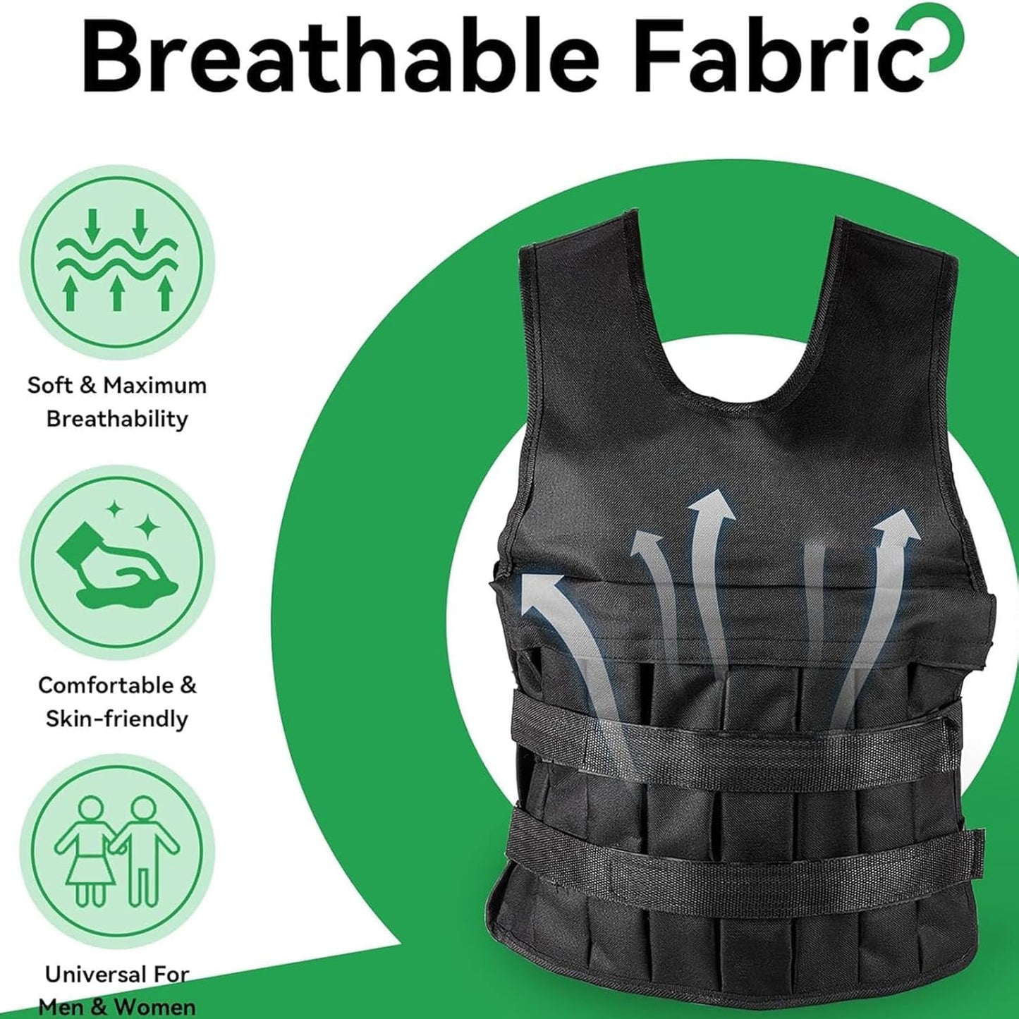 KAPEICamper 8kg Black Weight Vest for Workout Training Fitness Exercise NEW