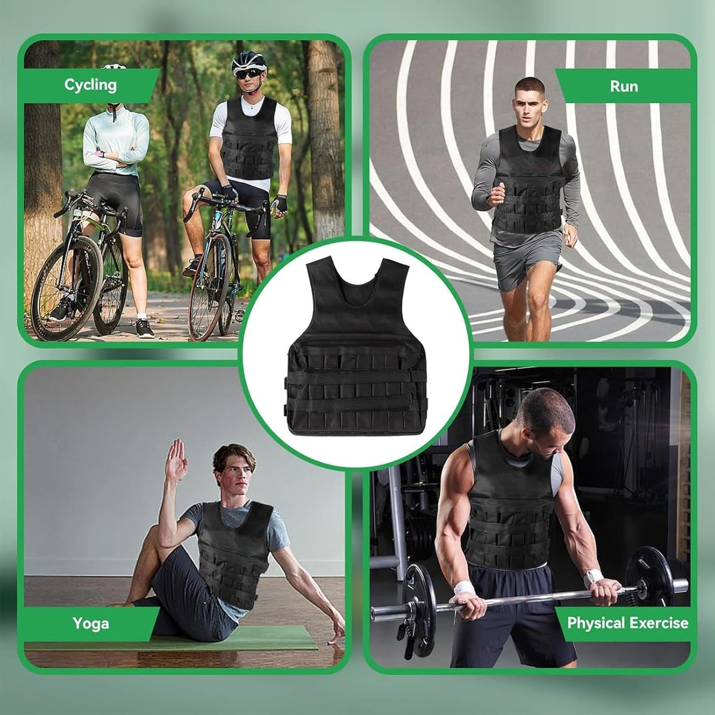 KAPEICamper 8kg Black Weight Vest for Workout Training Fitness Exercise NEW