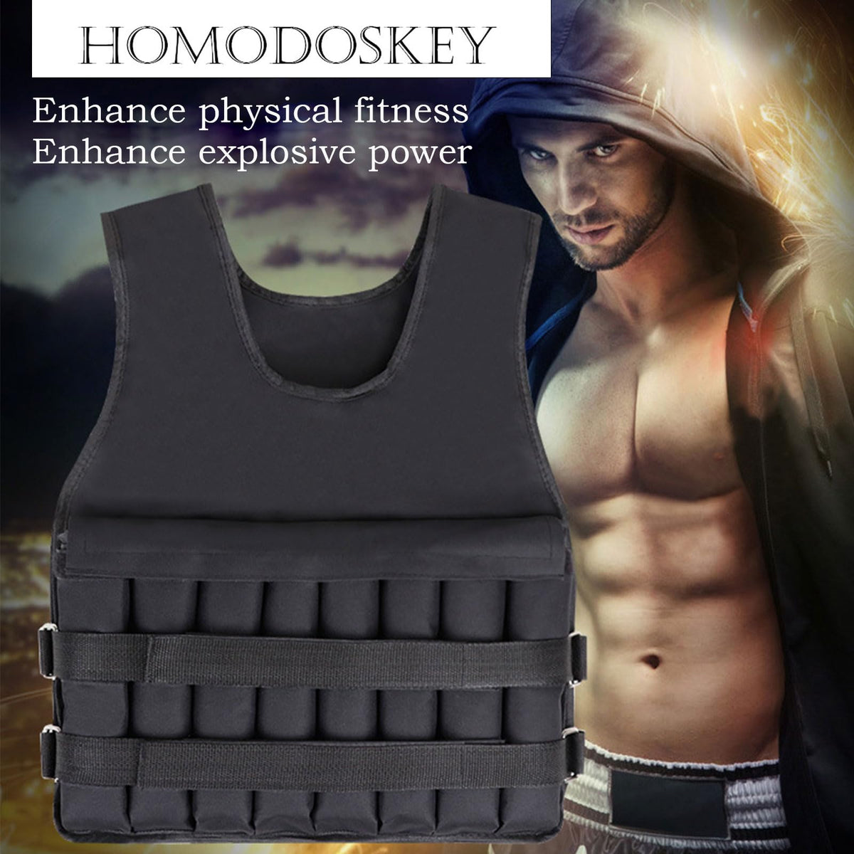 KAPEICamper 8kg Black Weight Vest for Workout Training Fitness Exercise NEW