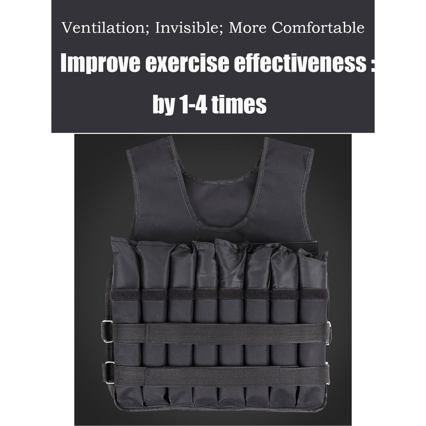 KAPEICamper 8kg Black Weight Vest for Workout Training Fitness Exercise NEW