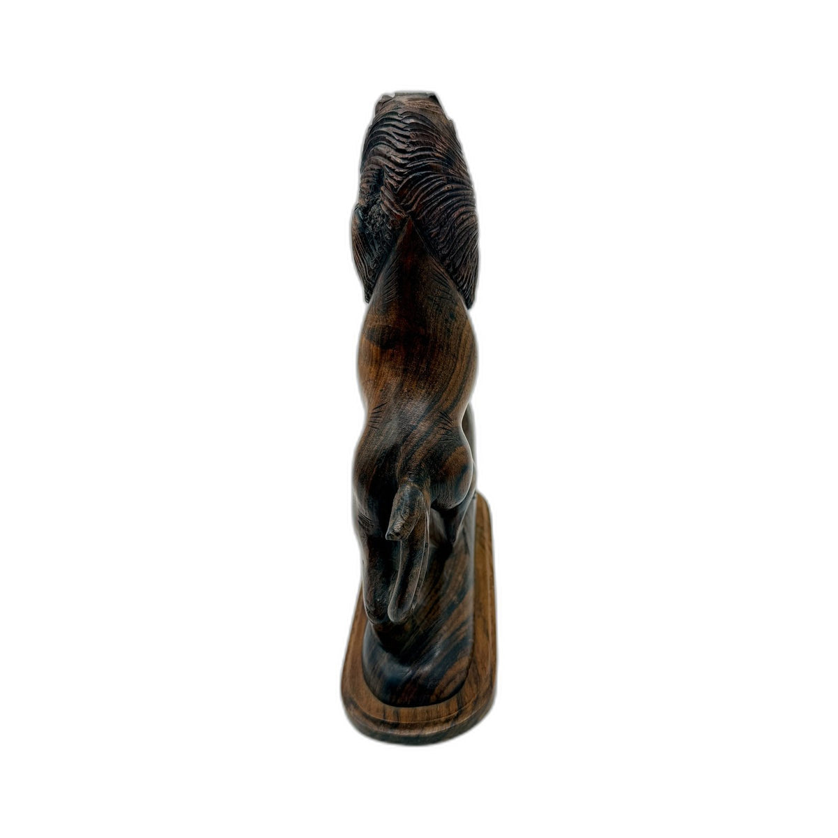 VINTAGE Hand Carved Rustic Brown Wooden Lion Figurine Animal Statue 23cm