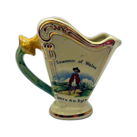 VINTAGE 1950s Weetman England Souvenir Of Wales Ceramic Jug 