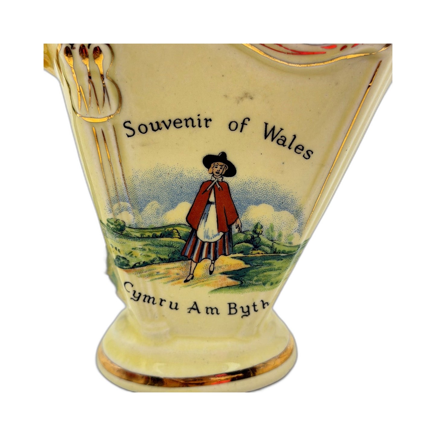 VINTAGE 1950s Weetman England Souvenir Of Wales Ceramic Jug