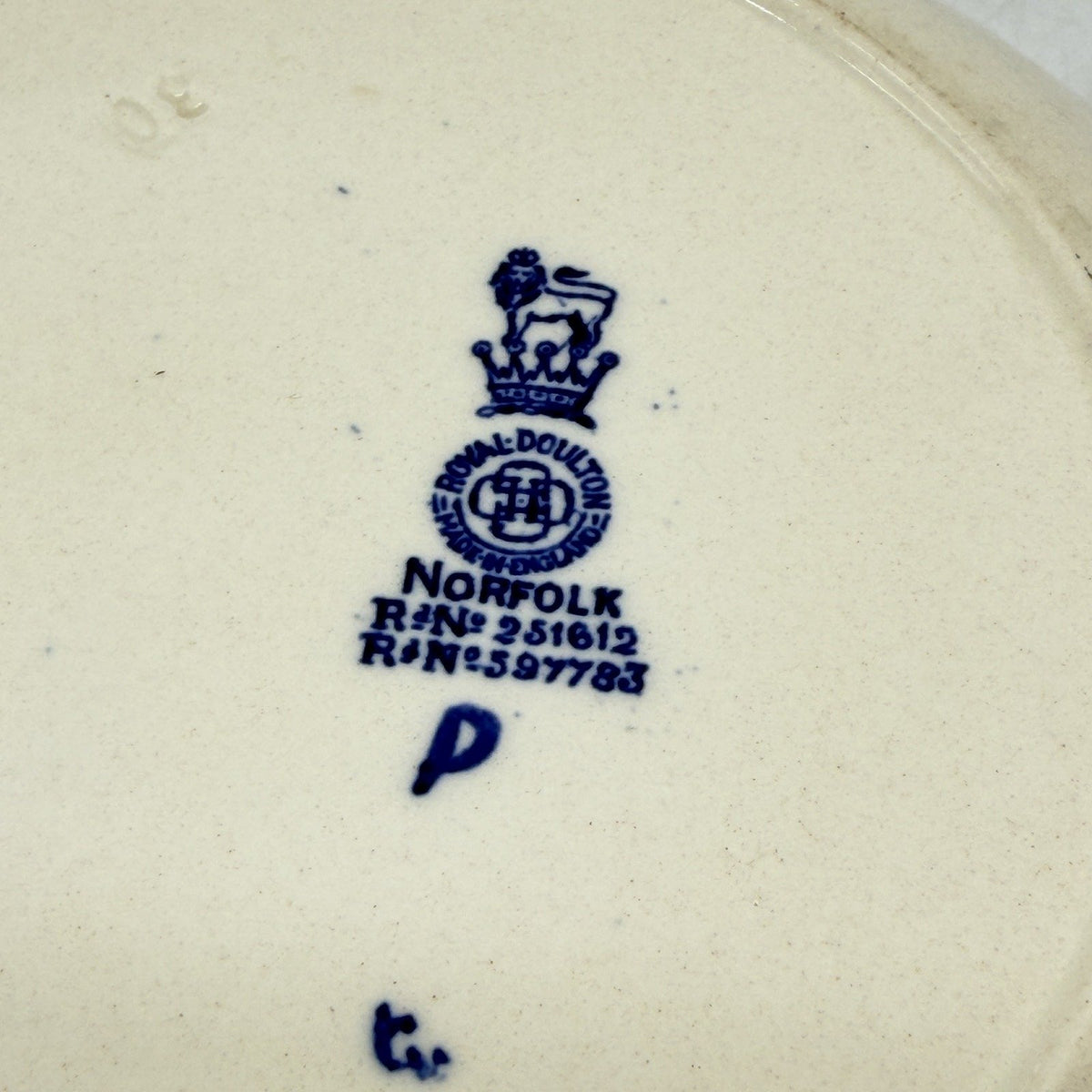 VINTAGE Royal Doulton Norfolk Decorative Ceramic Plate Blue and White Landscape