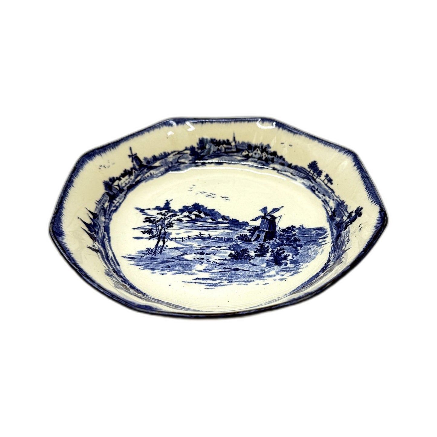 VINTAGE Royal Doulton Norfolk Decorative Ceramic Plate Blue and White Landscape