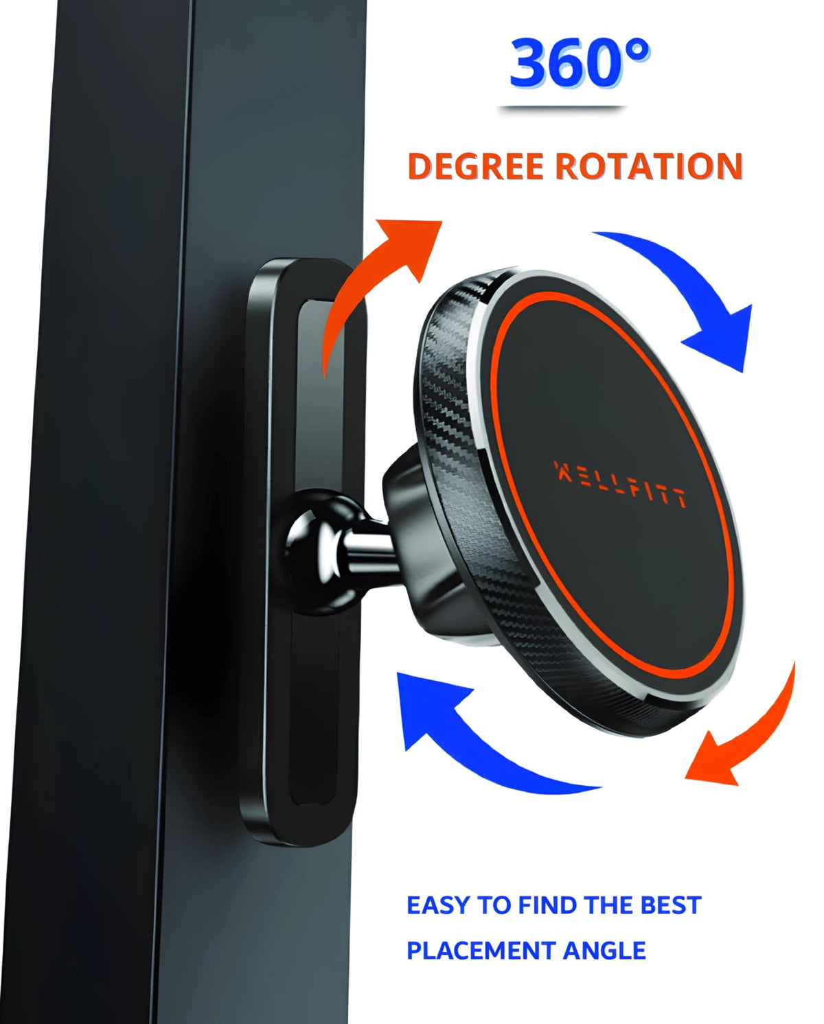 Magnetic Phone Grips Grip Holder Attaches to Metal Surfaces - Black DEMO