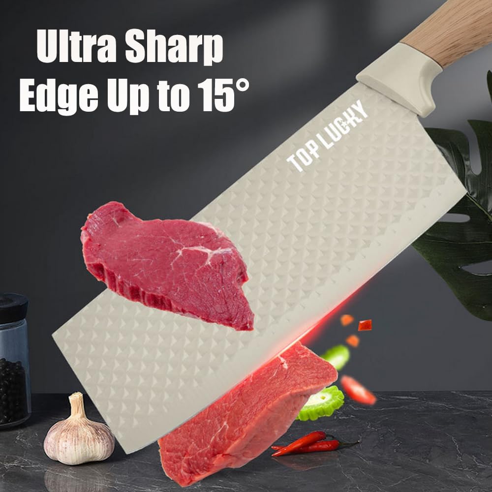 Anfower 6-Piece Block Sets Khaki Professional Knife Set for Chef Super NEW