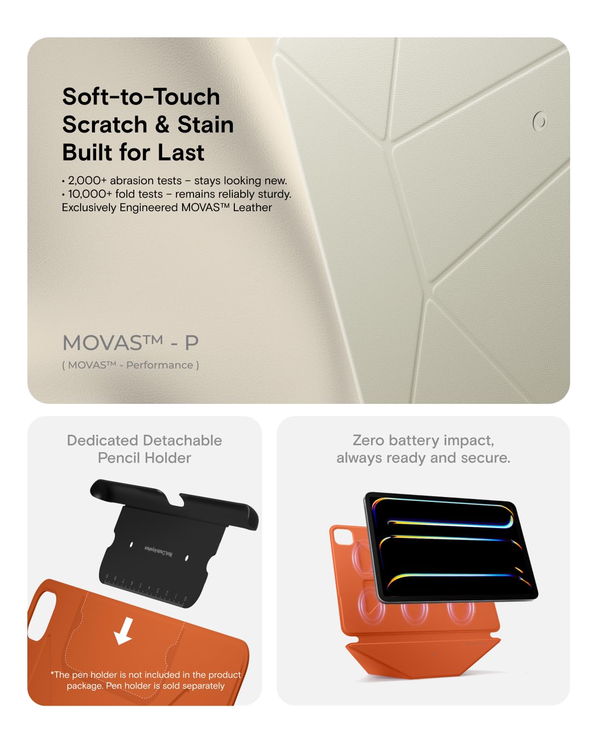 MOFT Slim Cases Magnetic Folio Case for iPad Pro 11-inch Terracotta & Beige DEMO