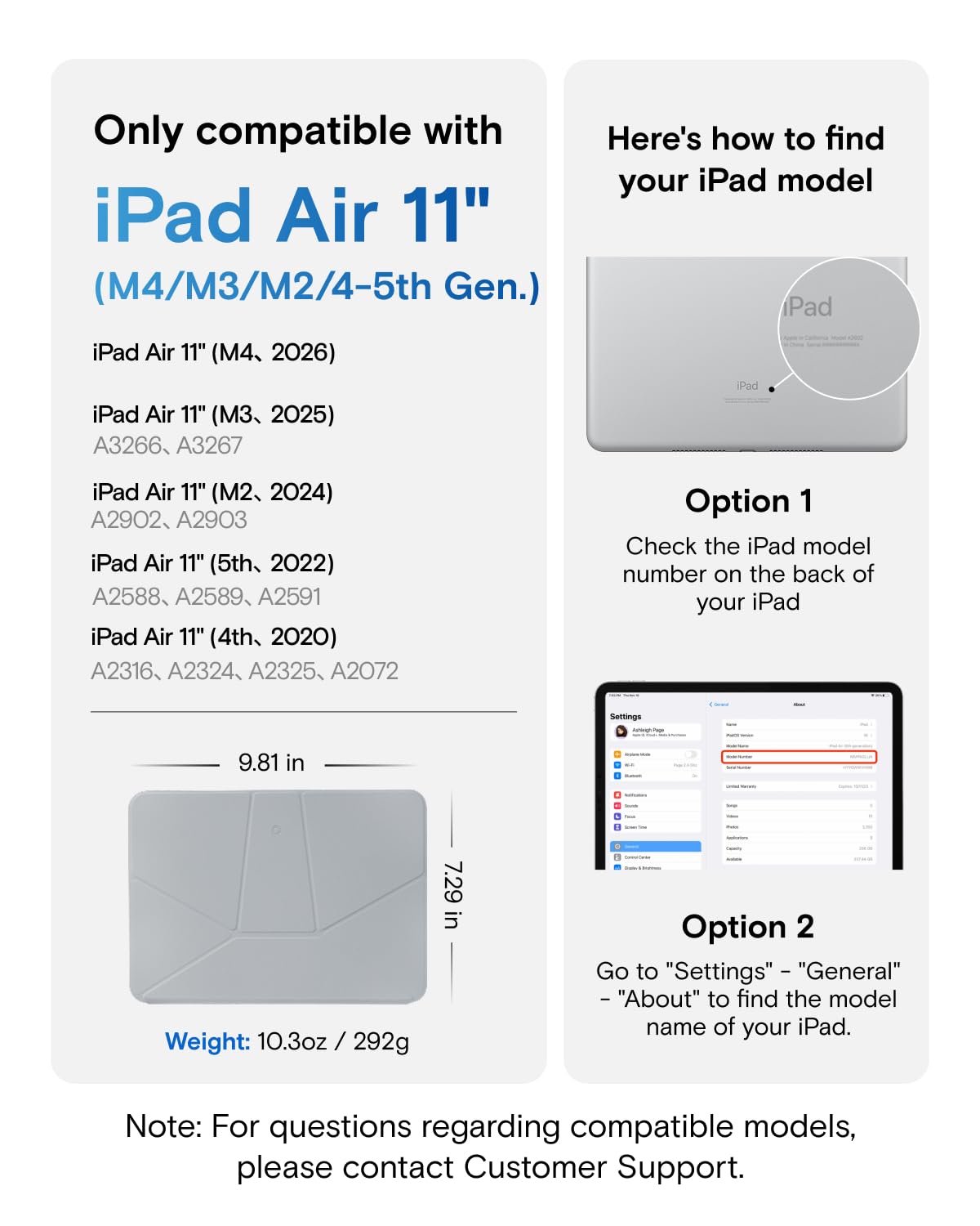 MOFT Dynamic Cases Folio Case for iPad Air 11-inch, Cement x Sapphire NEW