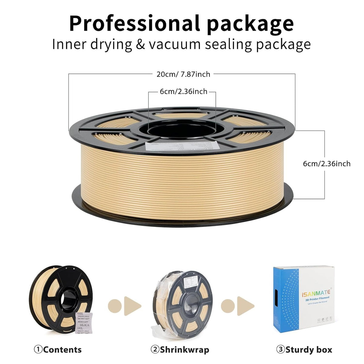 iSANMATE ASA 1.75 Filament Beige UV & Weather Resistant 3D Printing Supplies NEW