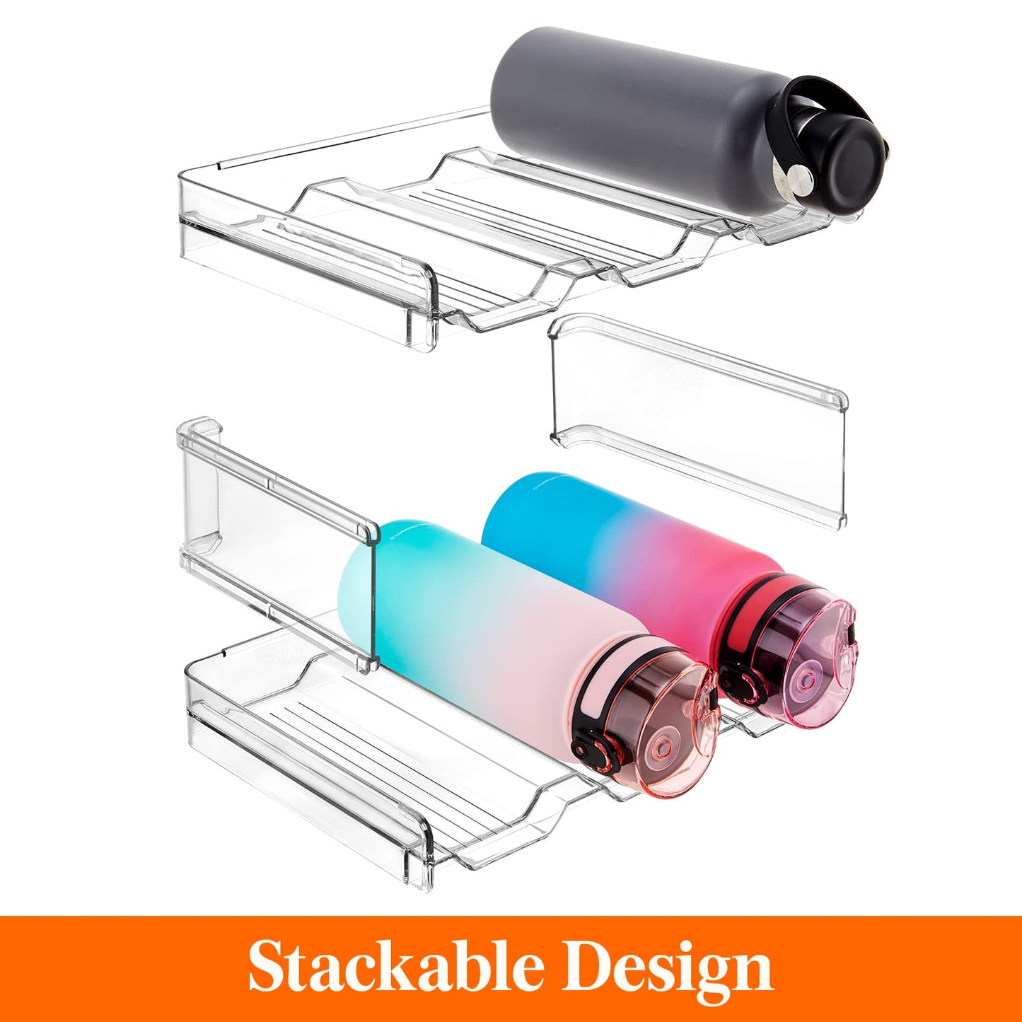 Lifewit 4-Tier Stackable Water Bottle Organizer Plastic Kitchen Storage NEW