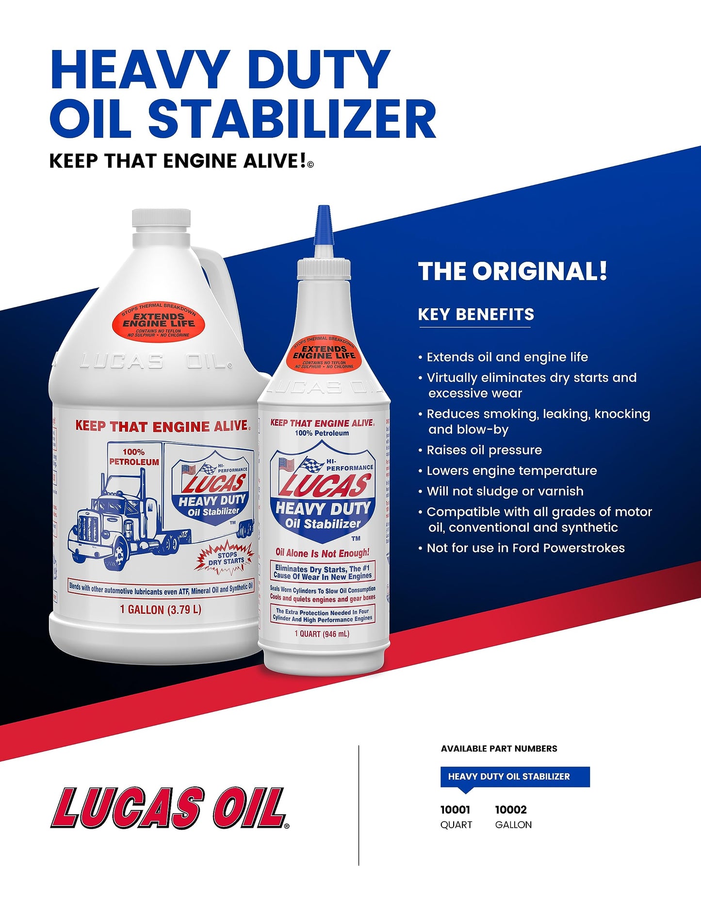Lucas Oil Heavy Duty Stabilizer, 32 oz, Pack of 12 - Extend Engine Life NEW