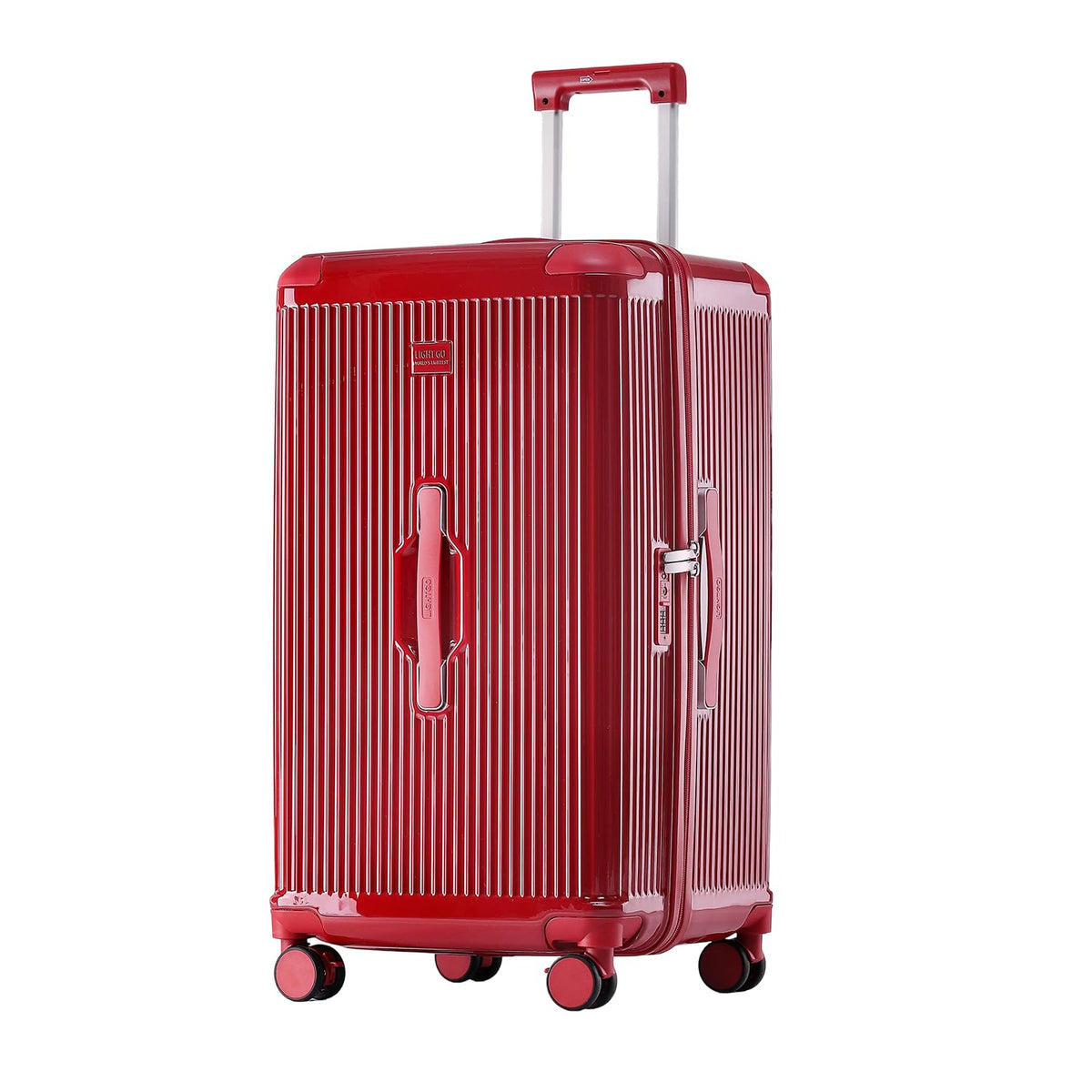 LIGHTGO 20-Inch Suitcases Hardshell Polycarbonate Suitcase for Travel Red DEMO