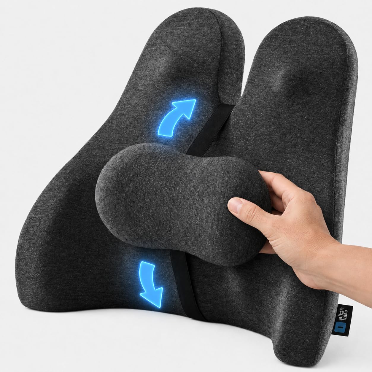 Align Labs Ergonomic Lumbar Support Pillow Cushion, Charcoal, Standard Size DEMO