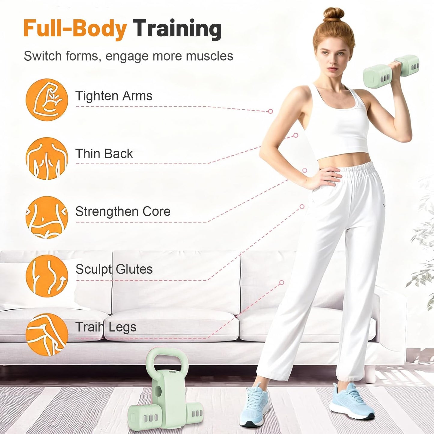 Aucbyao Adjustable Dumbbells Dumbbell Set 4-in-1 Free Weights Fitness NEW