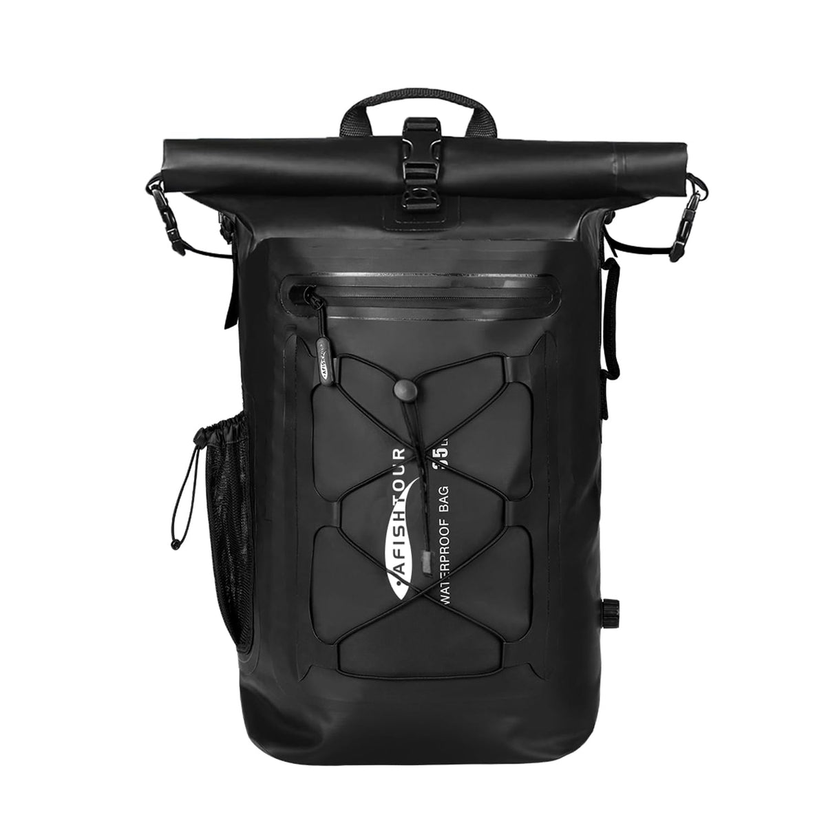 AFISHTOUR 35L Dry Bags Waterproof Floating Dry Bag Backpack, Roll-Top, Black NEW