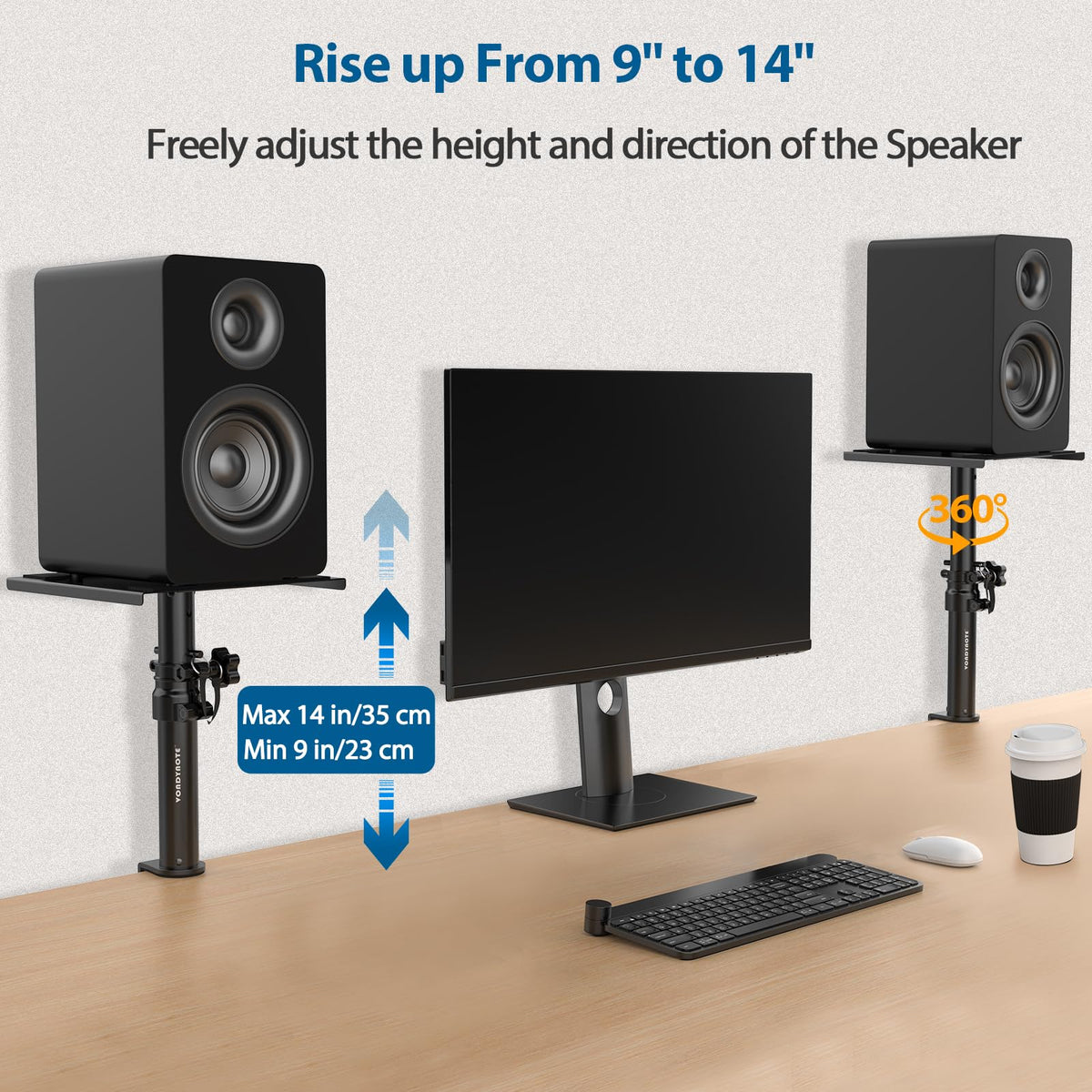 Vondynote Adjustable Desktop Clamp Speaker Stands Coloured Studio Monitor DEMO