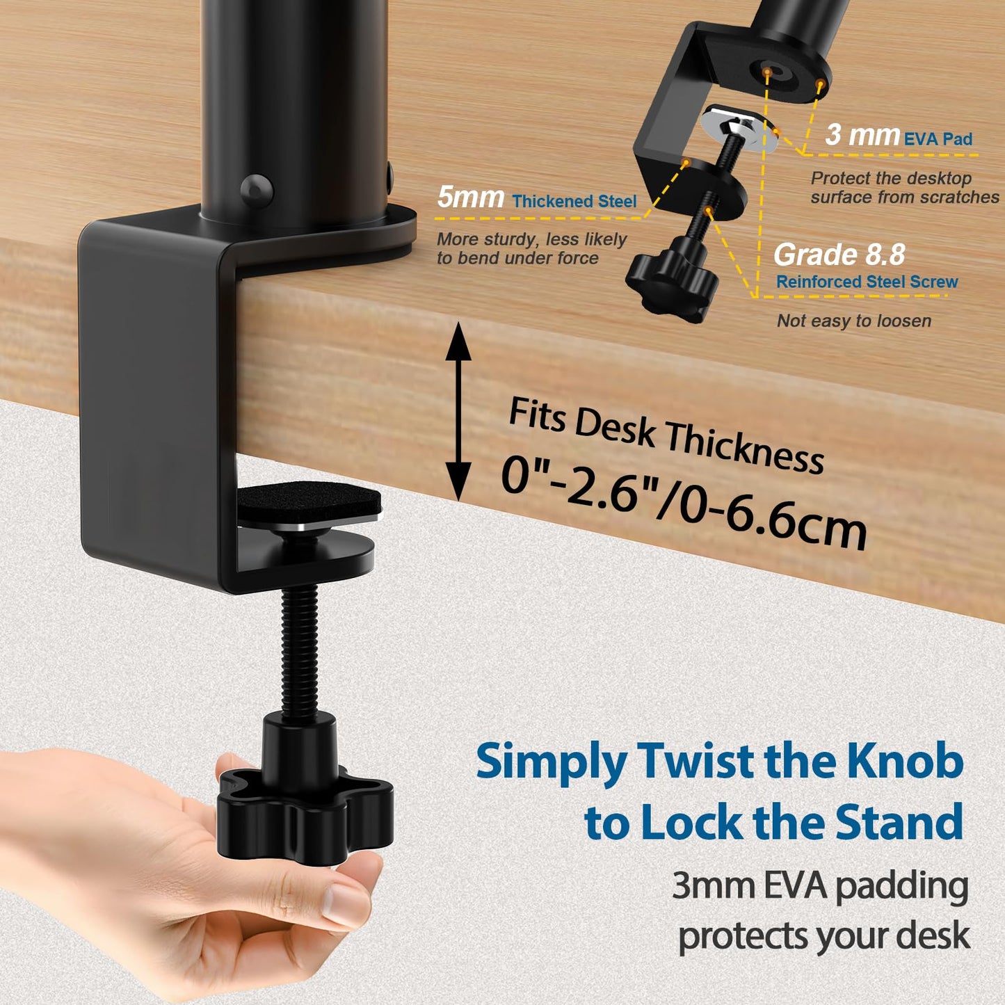 Vondynote Adjustable Desktop Clamp Speaker Stands Coloured Studio Monitor DEMO