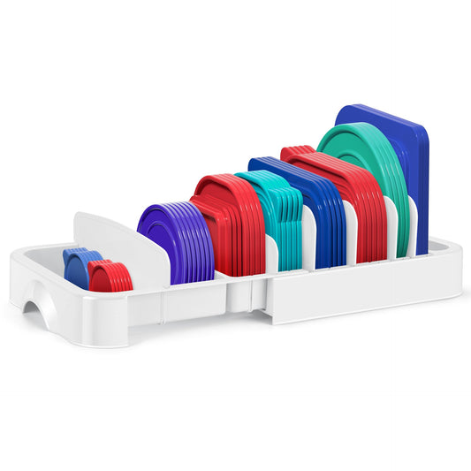 Cabalwrpi Adjustable Pan Organizer Rack Kitchen Storage Accessories White DEMO