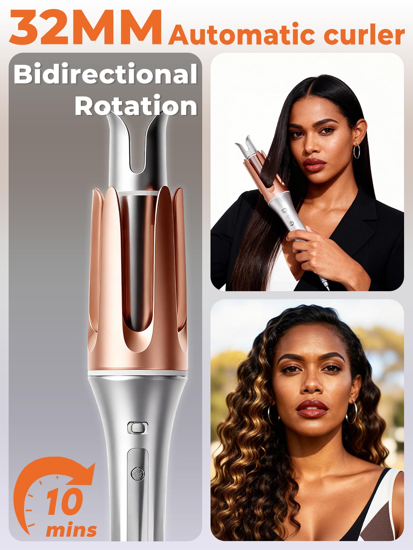 Vibraroo 32mm Curling Tong with 3 Temperature Settings Silver Gold, 5.1 cm DEMO