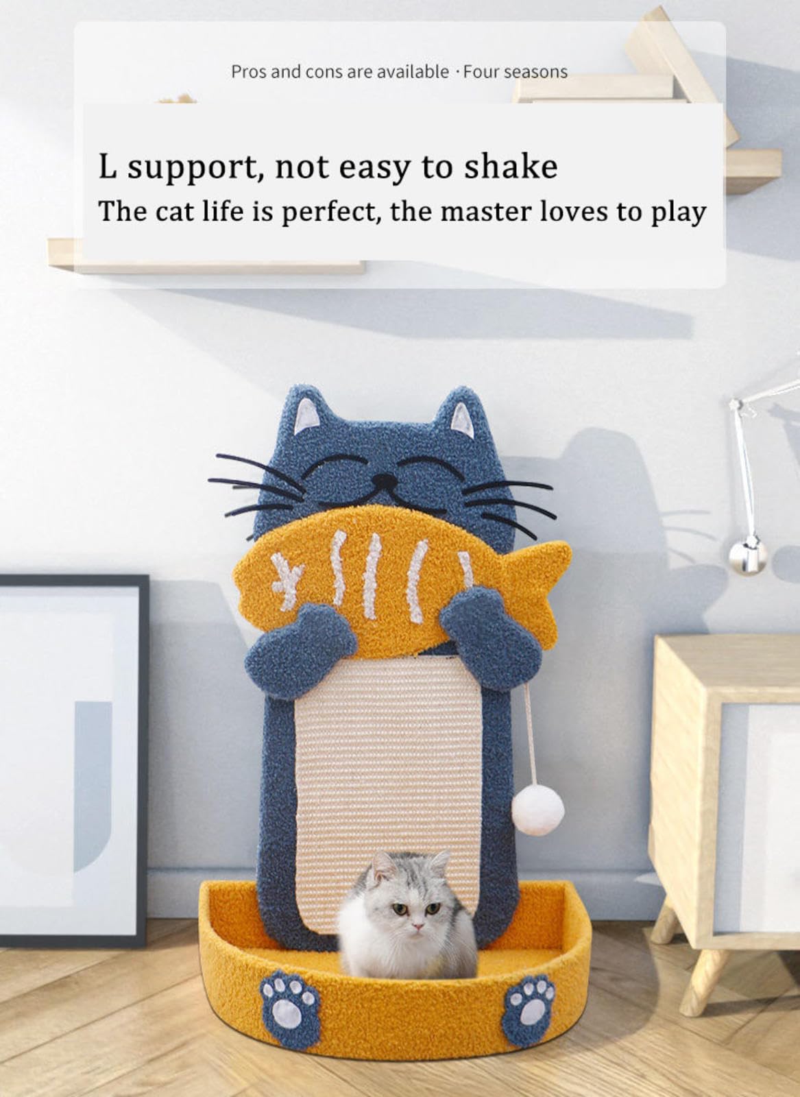 NIBHZ Sisal 2 IN 1 Home Cat Scratching Post, Claw Sharpener & Climbing Frame NEW