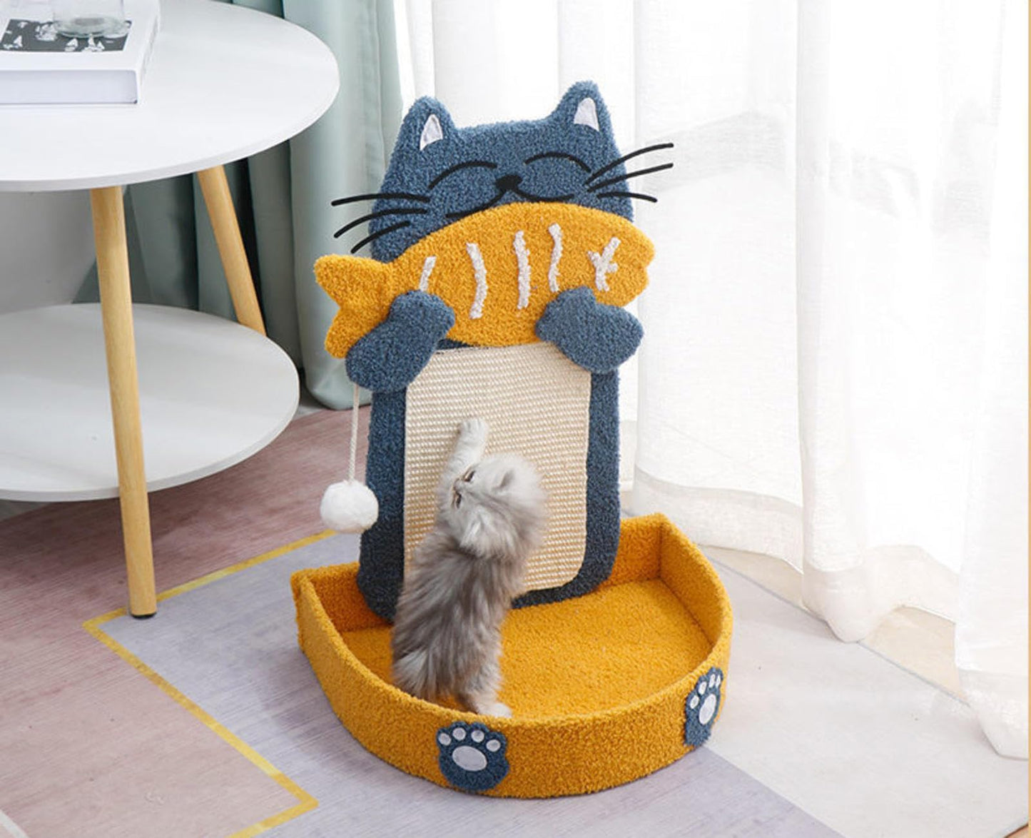 NIBHZ Sisal 2 IN 1 Home Cat Scratching Post, Claw Sharpener & Climbing Frame NEW