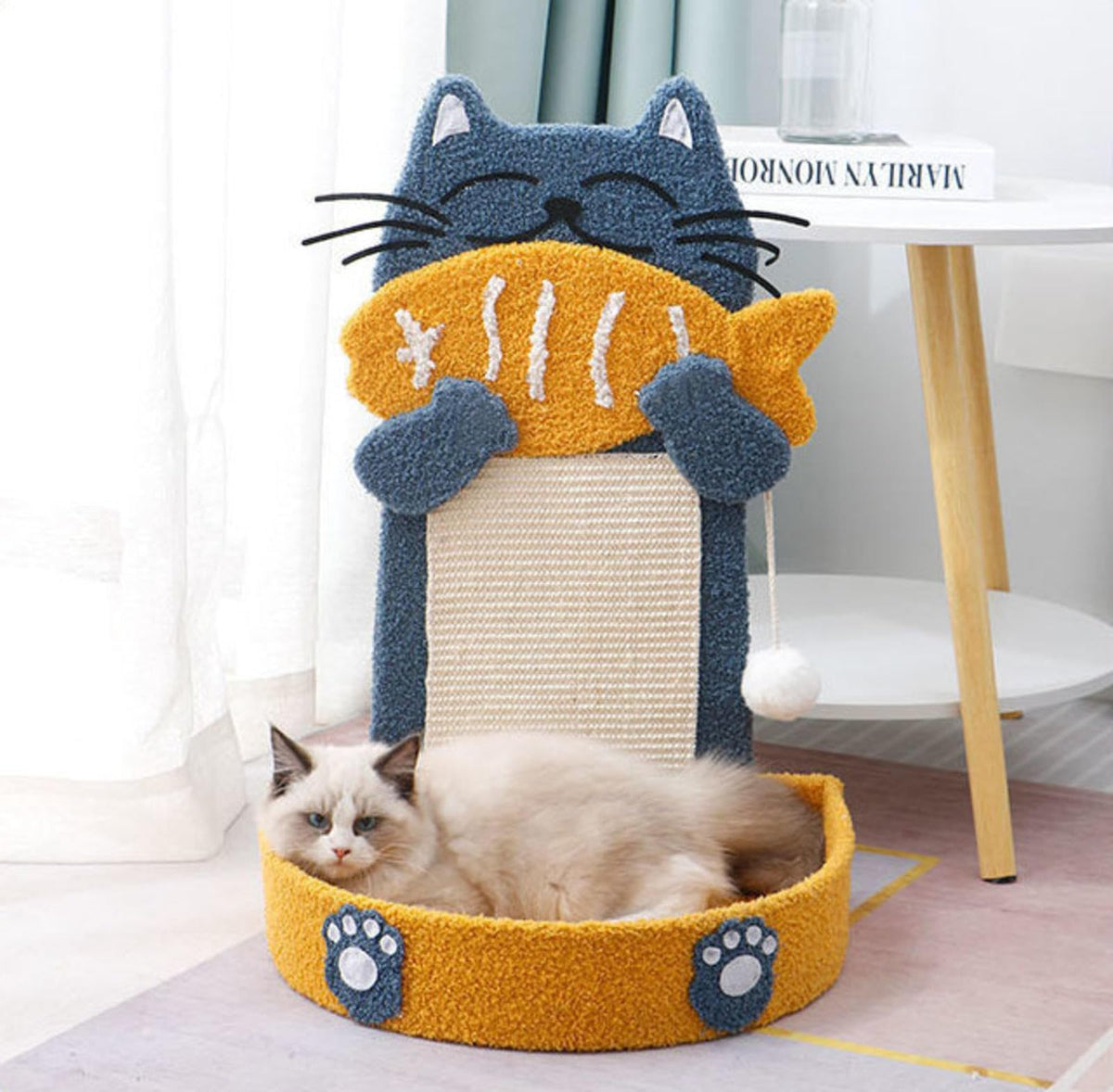 NIBHZ Sisal 2 IN 1 Home Cat Scratching Post, Claw Sharpener & Climbing Frame NEW