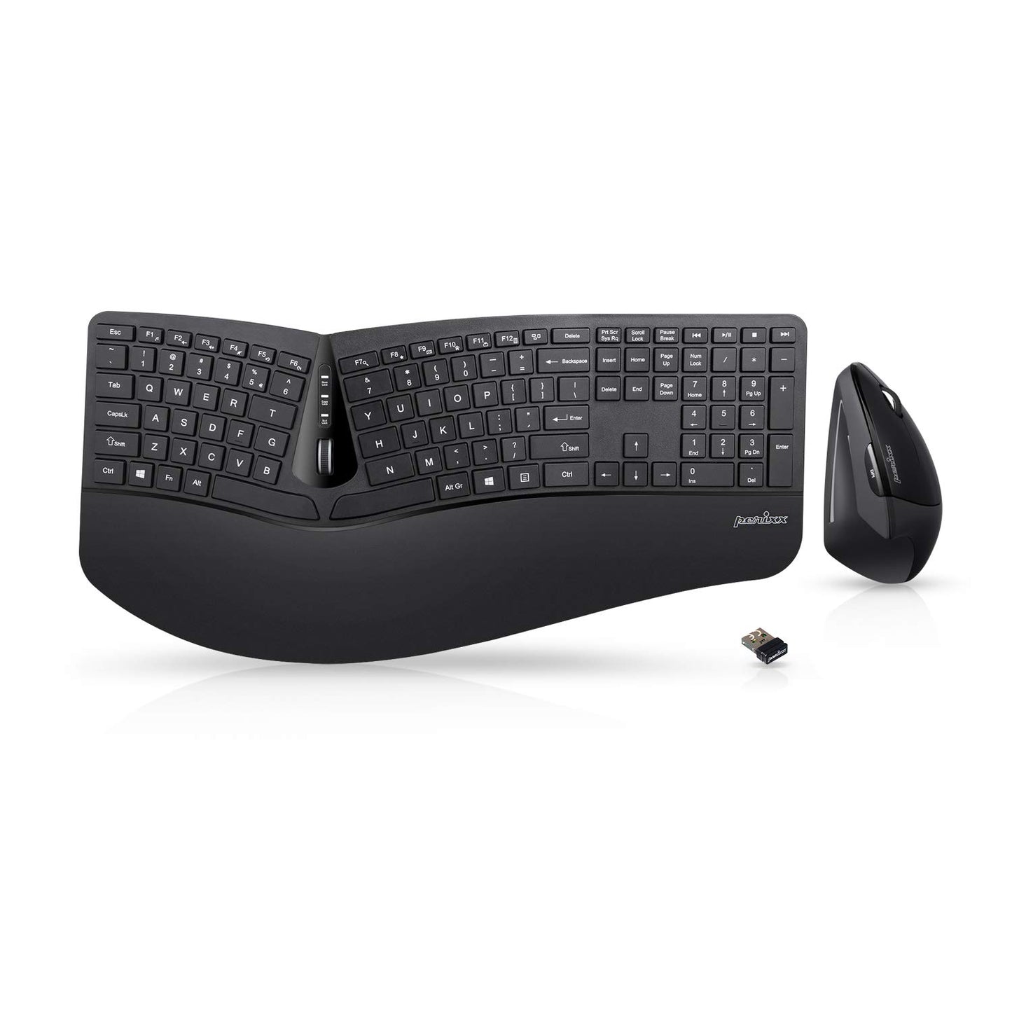 Perixx Wireless Ergonomic Split Keyboard and Vertical Mouse Combo Black DEMO